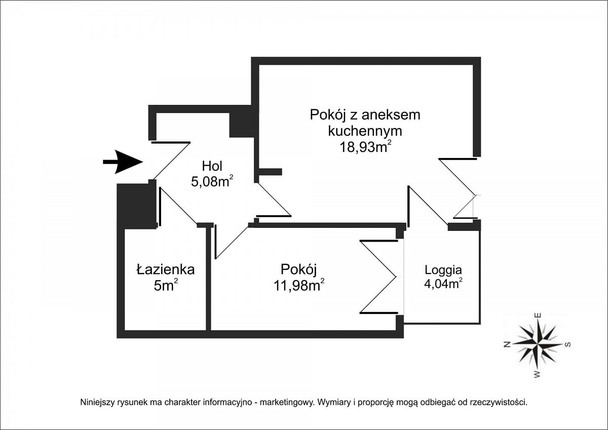 Mieszkanie 2 pokojowe na Sprzedaż