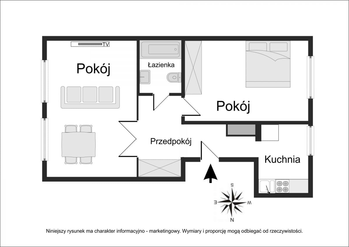 Mieszkanie 2 pokojowe na Sprzedaż