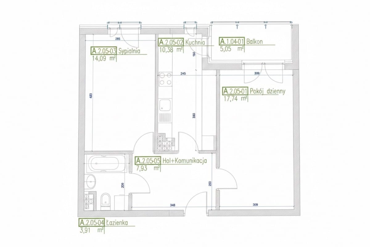 Mieszkanie 2 pokojowe na Sprzedaż