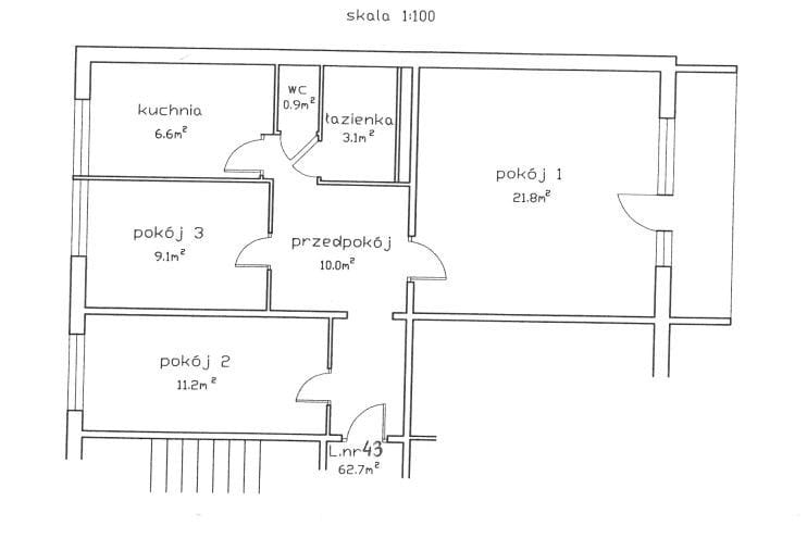 Mieszkanie 3 pokojowe na Sprzedaż