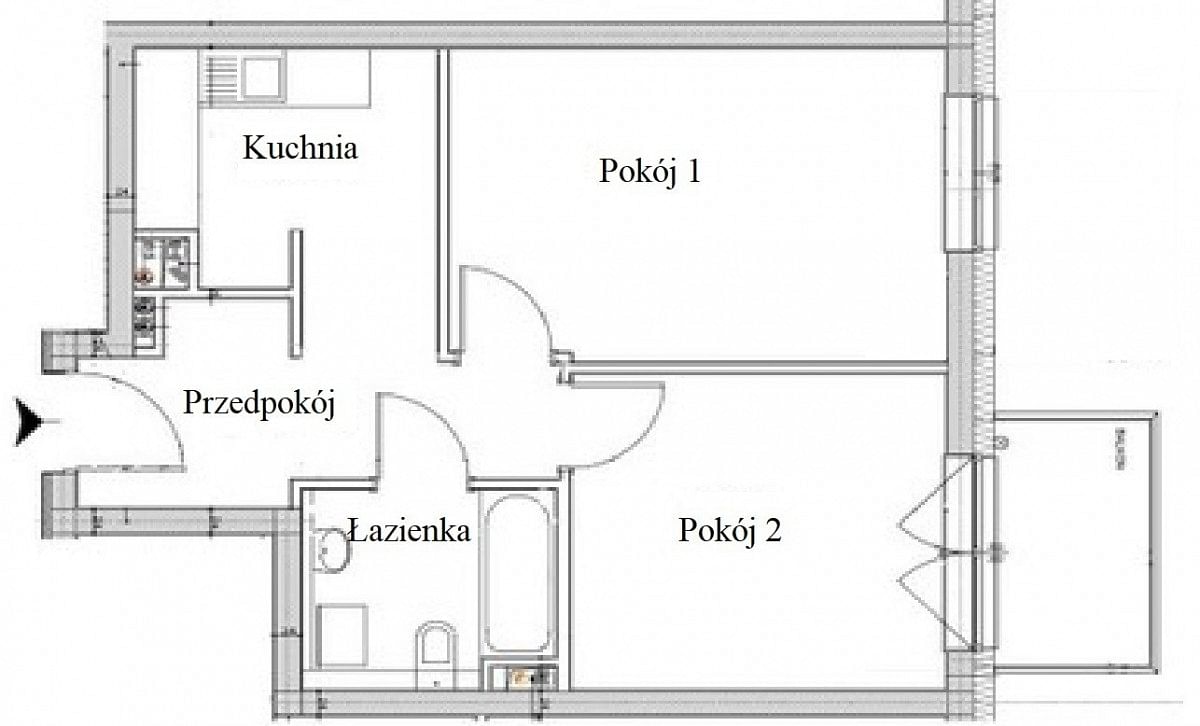 Mieszkanie 2 pokojowe na Sprzedaż