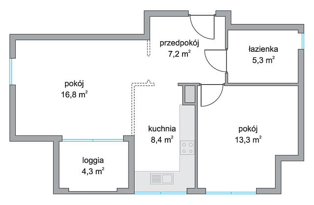 Mieszkanie 2 pokojowe na Sprzedaż