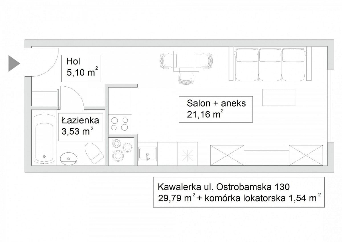 Mieszkanie 1 pokojowe na Sprzedaż