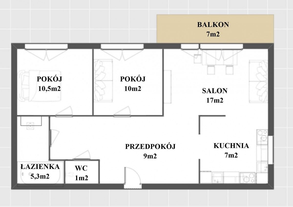 Mieszkanie 3 pokojowe na Sprzedaż