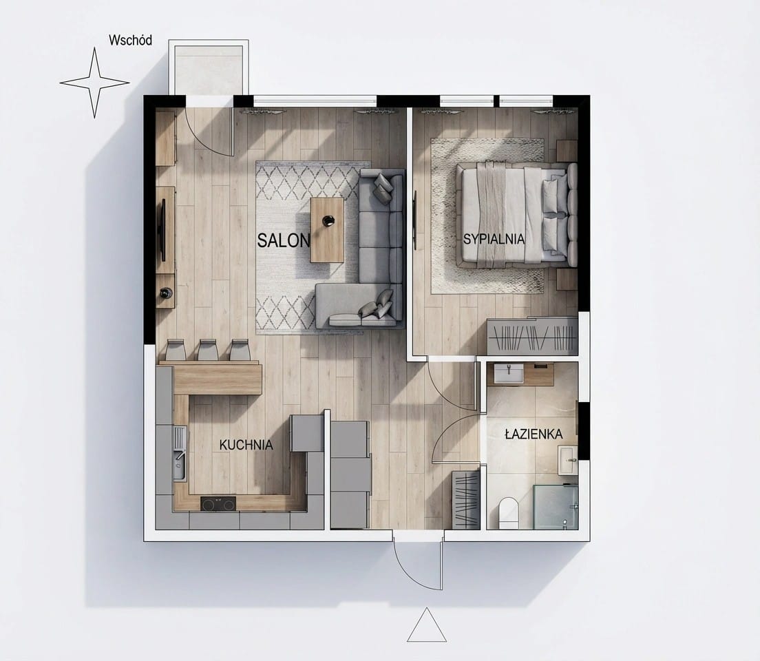 Mieszkanie 2 pokojowe na Sprzedaż