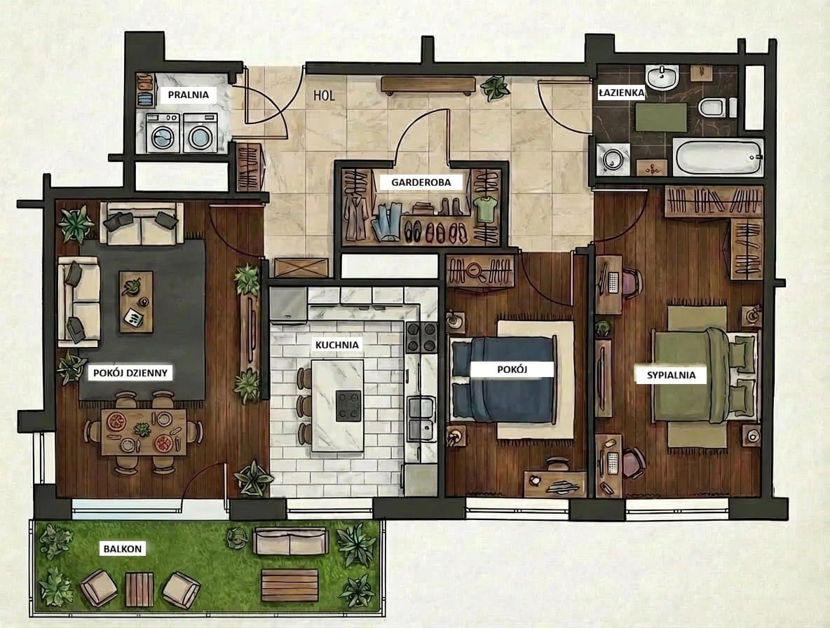 Mieszkanie 3 pokojowe na Sprzedaż