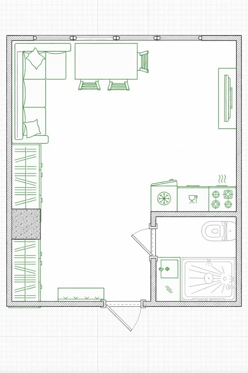 Mieszkanie 1 pokojowe na Sprzedaż