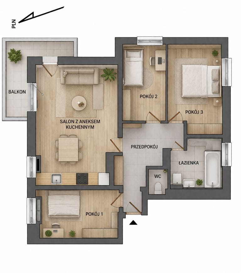 Mieszkanie 4 pokojowe na Sprzedaż