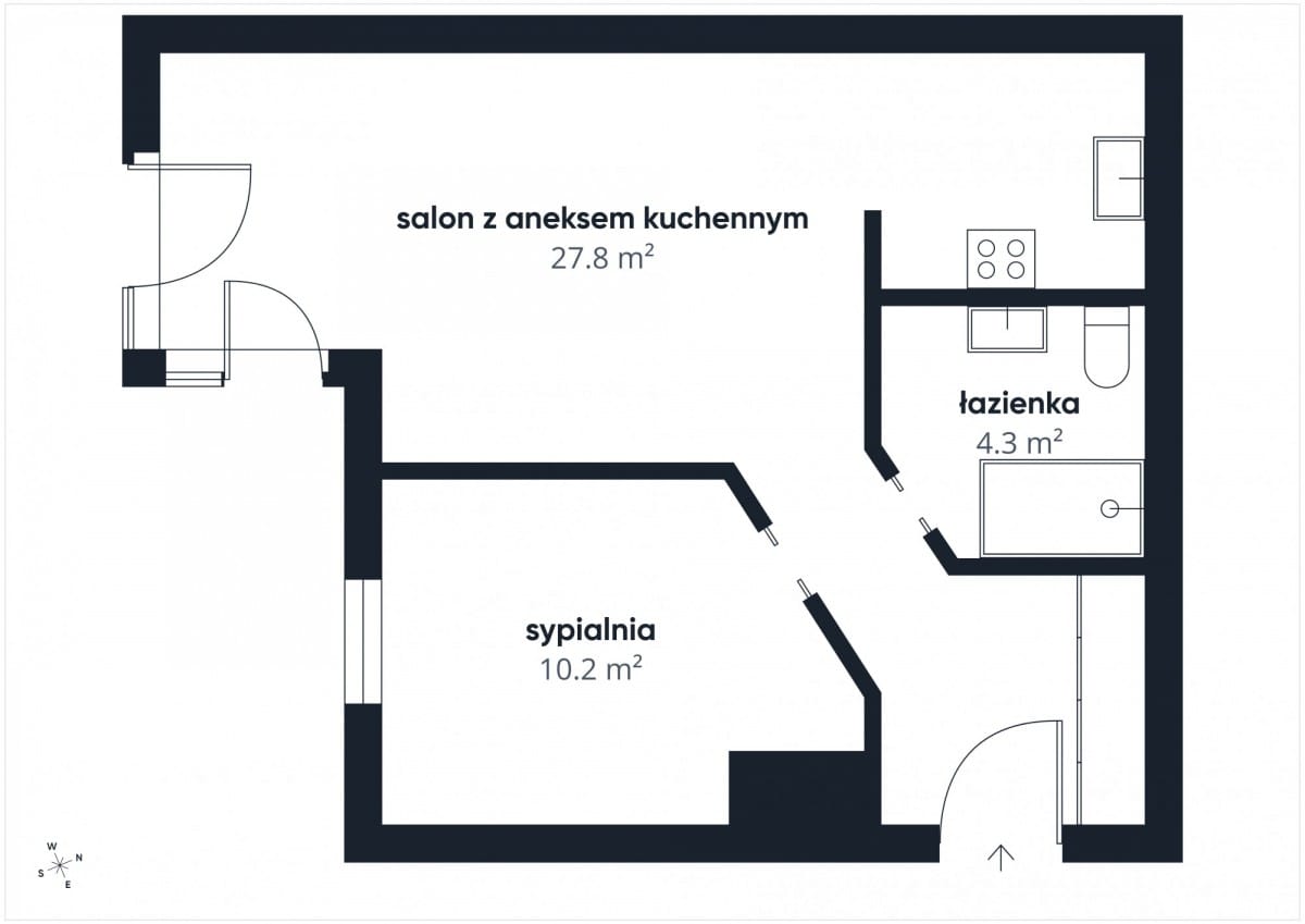 Mieszkanie 2 pokojowe na Sprzedaż