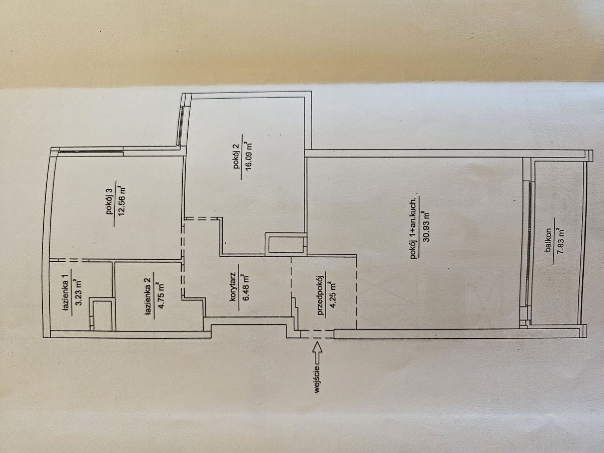 Mieszkanie 3 pokojowe na Sprzedaż
