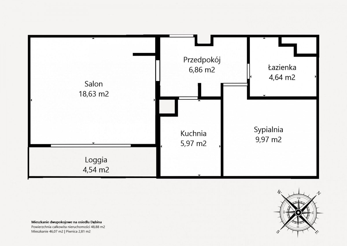 Mieszkanie 2 pokojowe na Sprzedaż