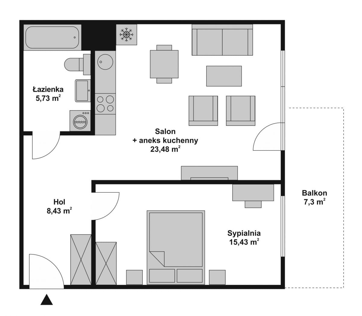 Mieszkanie 2 pokojowe na Sprzedaż