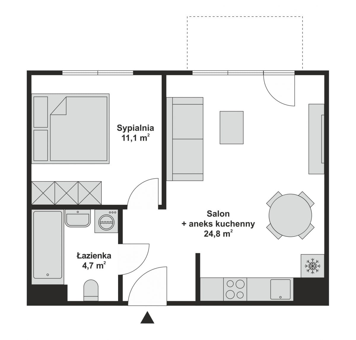 Mieszkanie 2 pokojowe na Sprzedaż