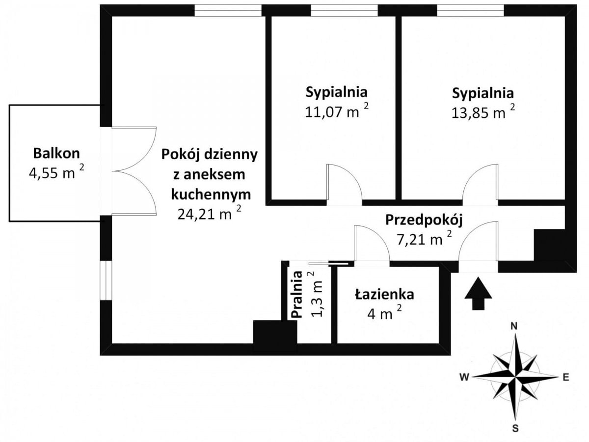 Mieszkanie 3 pokojowe na Sprzedaż