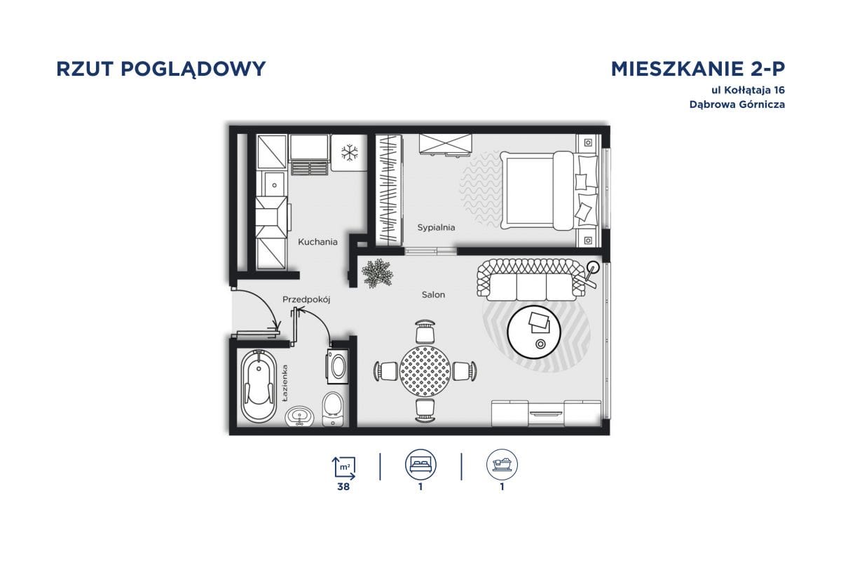 Mieszkanie 2 pokojowe na Sprzedaż