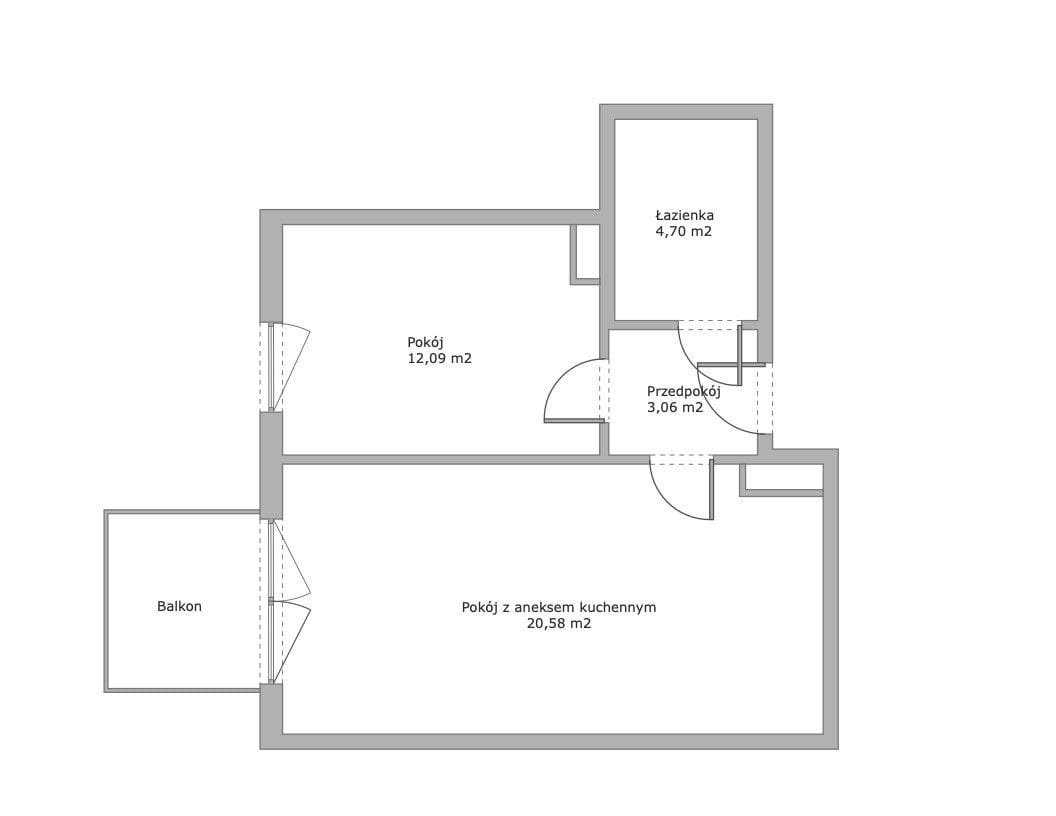 Mieszkanie 2 pokojowe na Sprzedaż