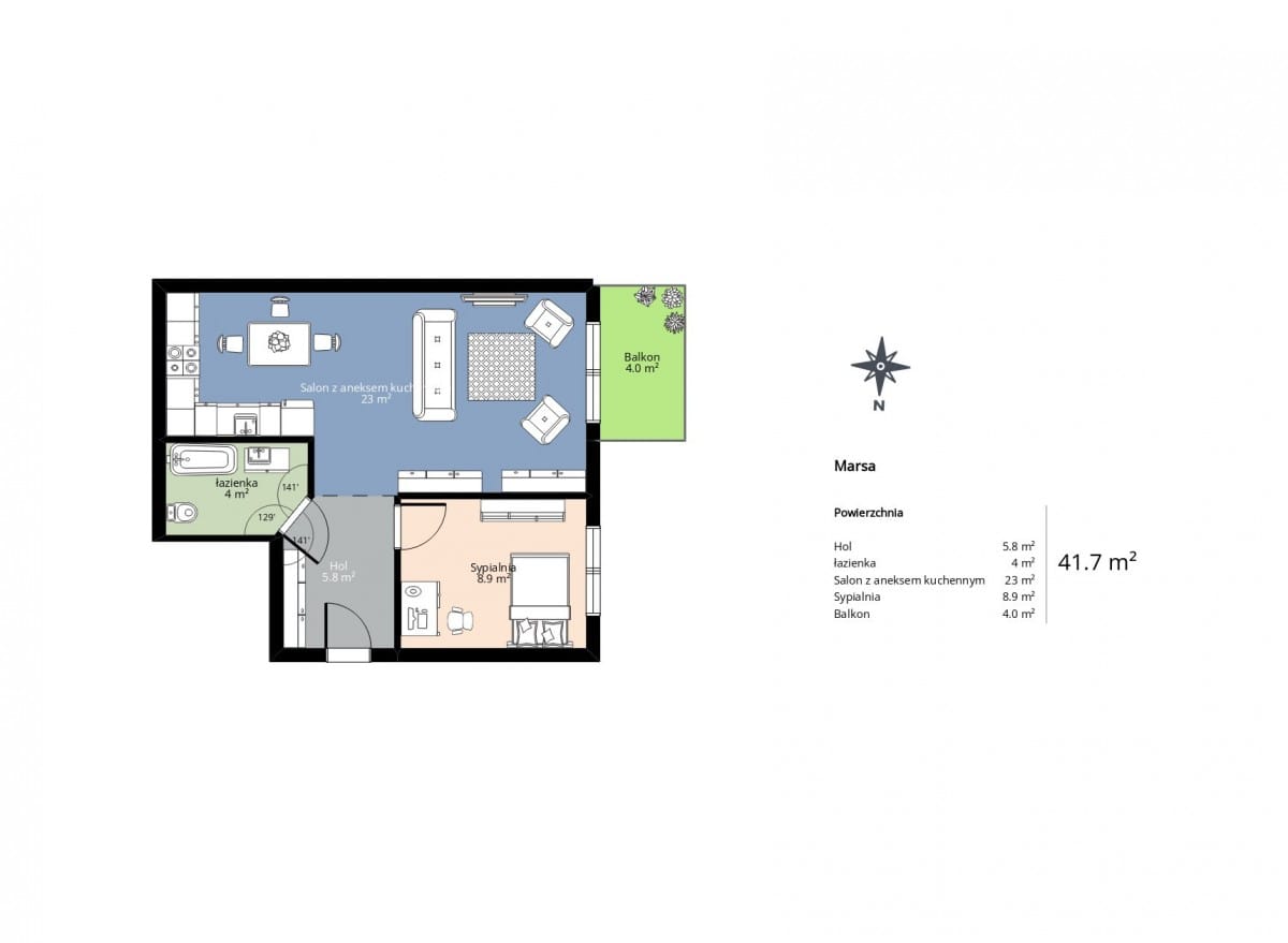 Mieszkanie 2 pokojowe na Sprzedaż