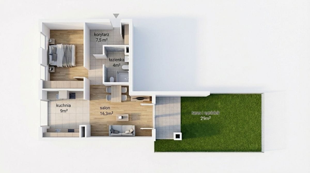 Mieszkanie 2 pokojowe na Sprzedaż