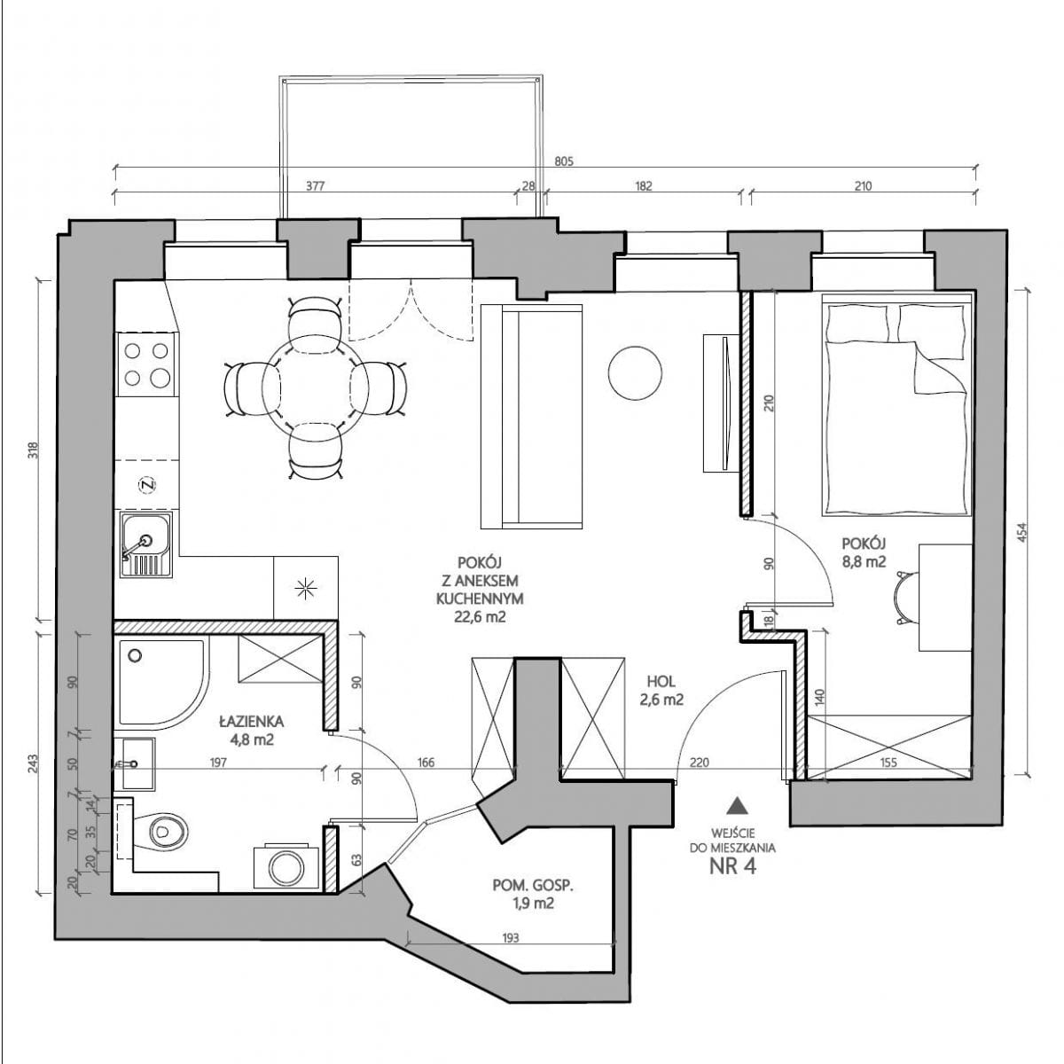 Mieszkanie 2 pokojowe na Sprzedaż