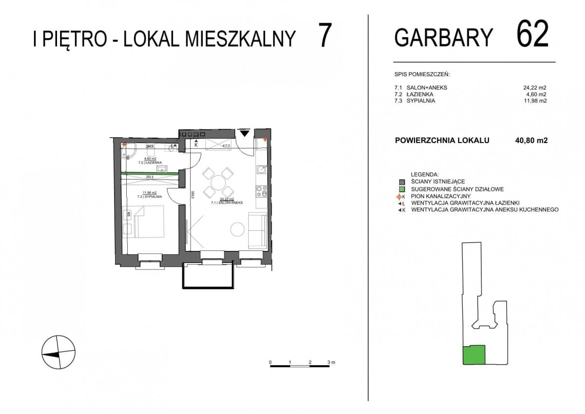 Mieszkanie 2 pokojowe na Sprzedaż
