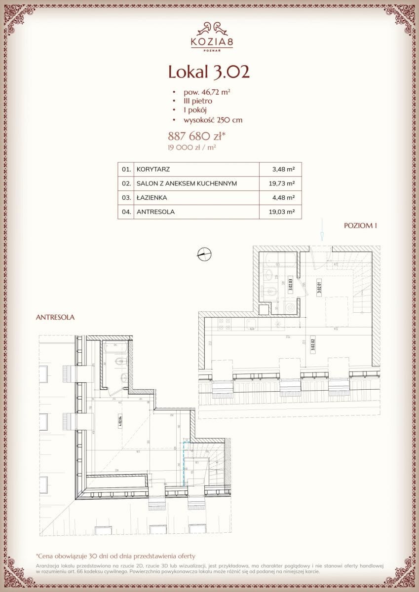 Mieszkanie 2 pokojowe na Sprzedaż