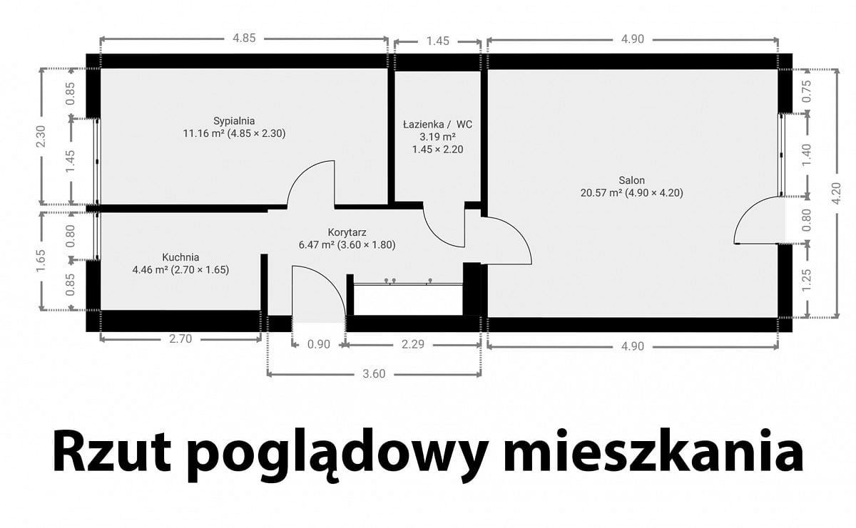 Mieszkanie 2 pokojowe na Sprzedaż