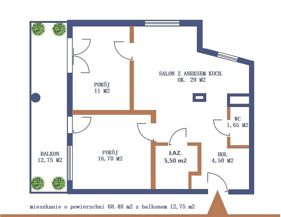 Mieszkanie 3 pokojowe na Sprzedaż