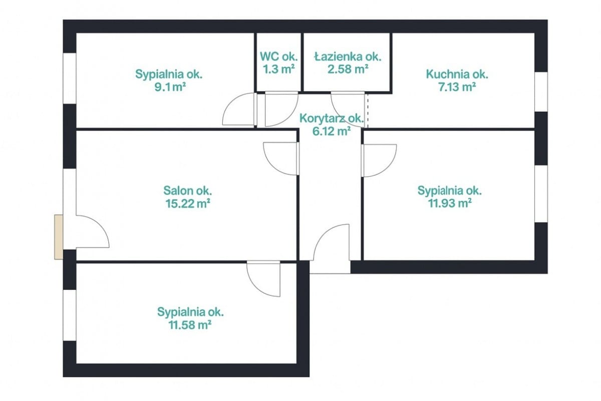 Mieszkanie 4 pokojowe na Sprzedaż