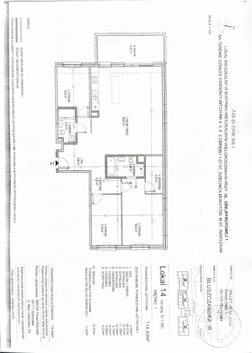Mieszkanie 4 pokojowe na Sprzedaż