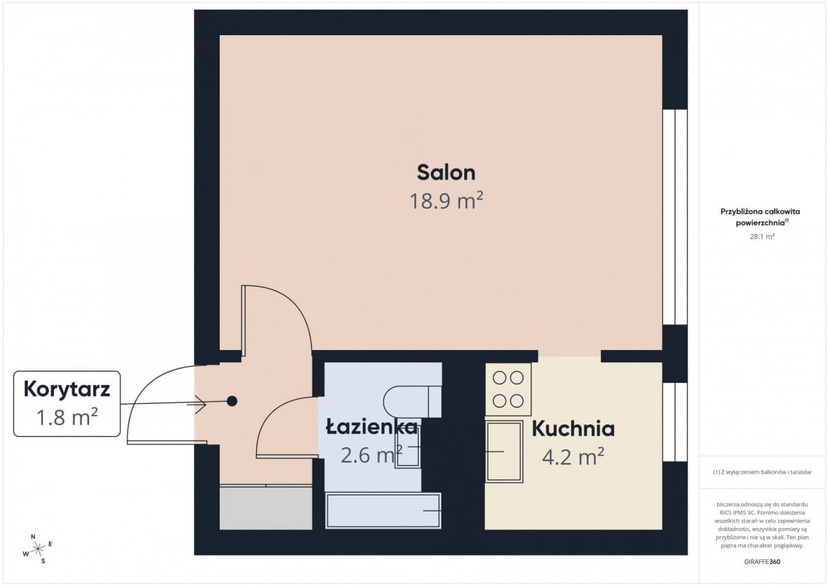 Mieszkanie 1 pokojowe na Sprzedaż