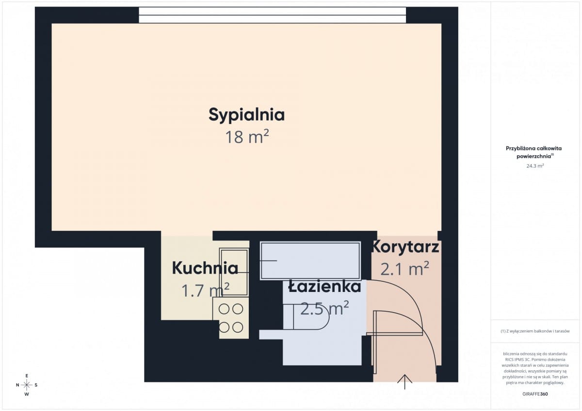 Mieszkanie 1 pokojowe na Wynajem