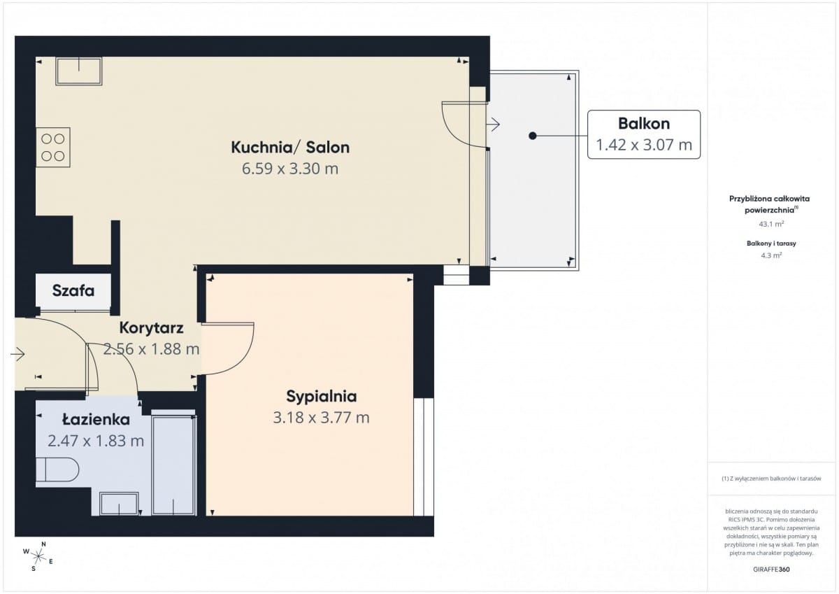 Mieszkanie 2 pokojowe na Sprzedaż