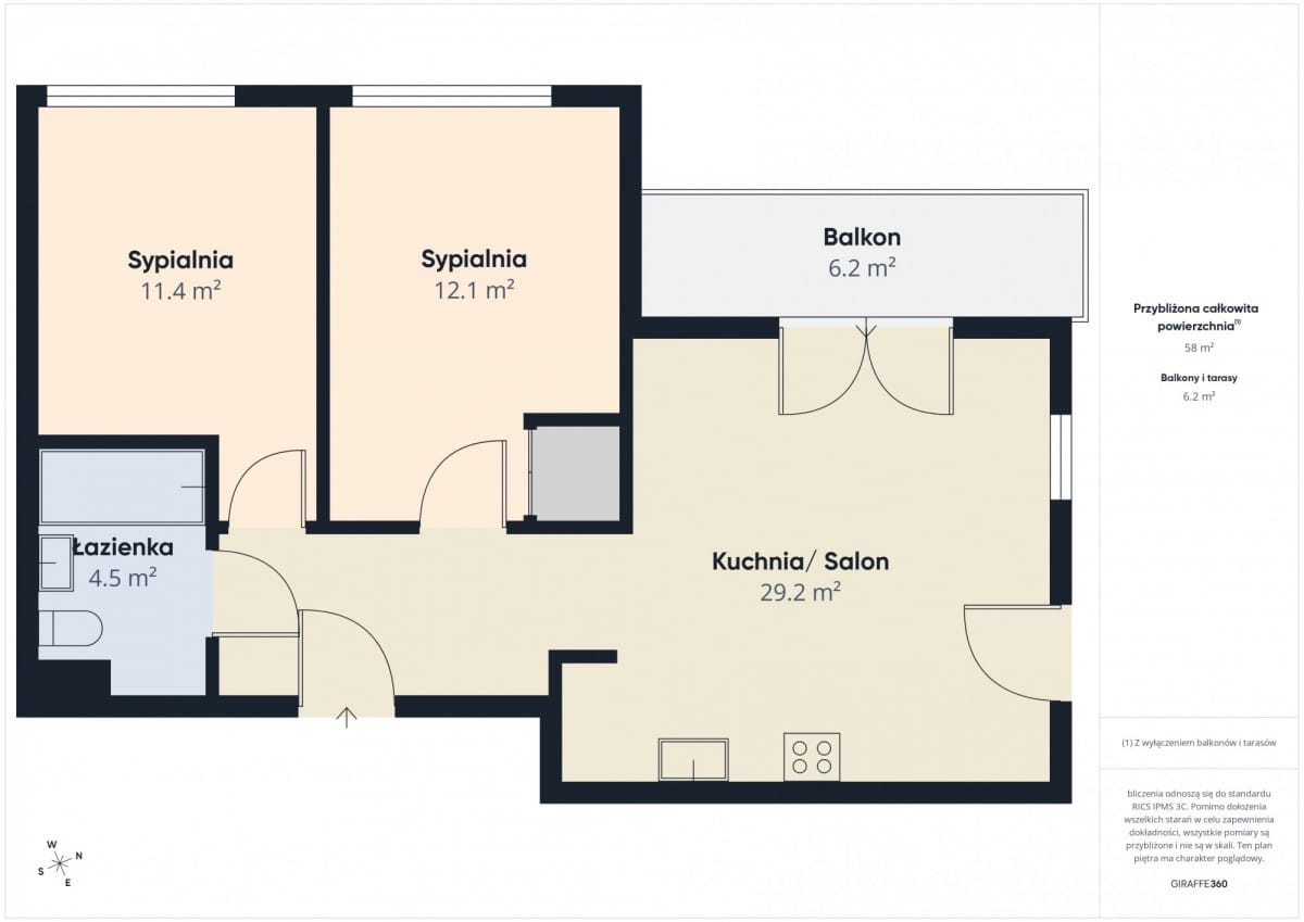 Mieszkanie 3 pokojowe na Sprzedaż