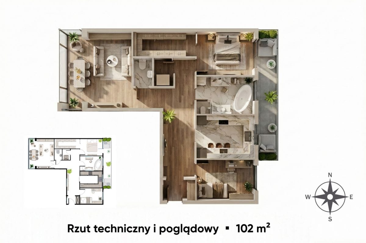 Mieszkanie 3 pokojowe na Sprzedaż
