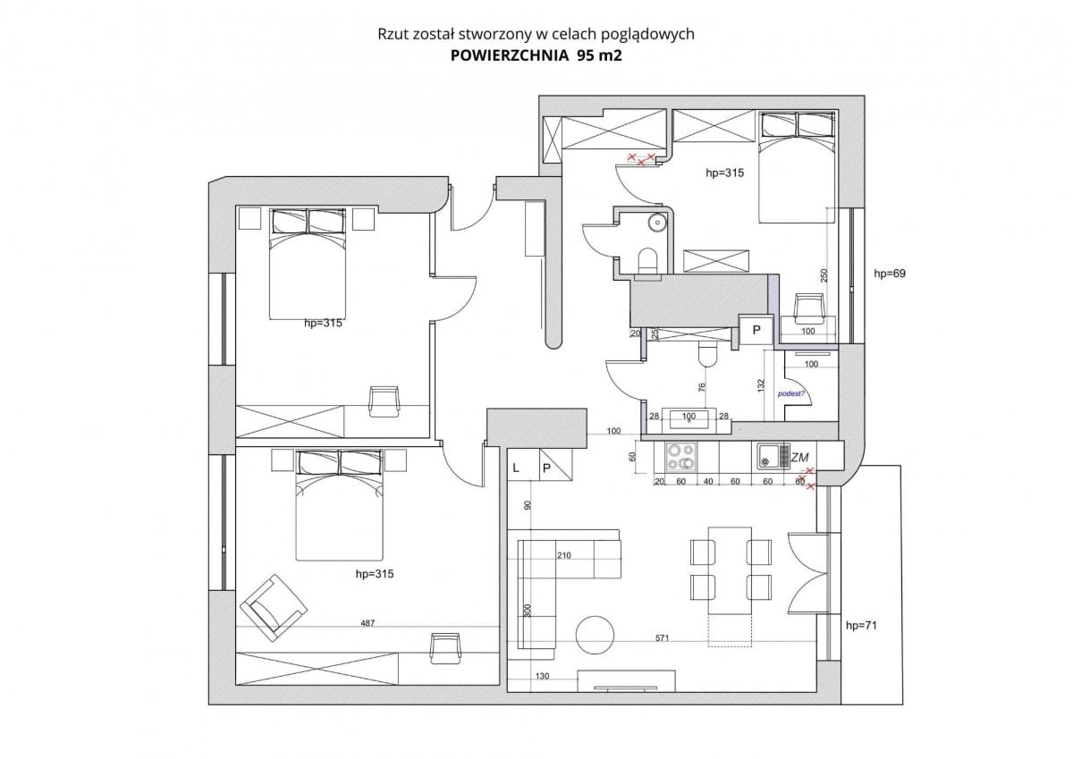 Mieszkanie 4 pokojowe na Wynajem