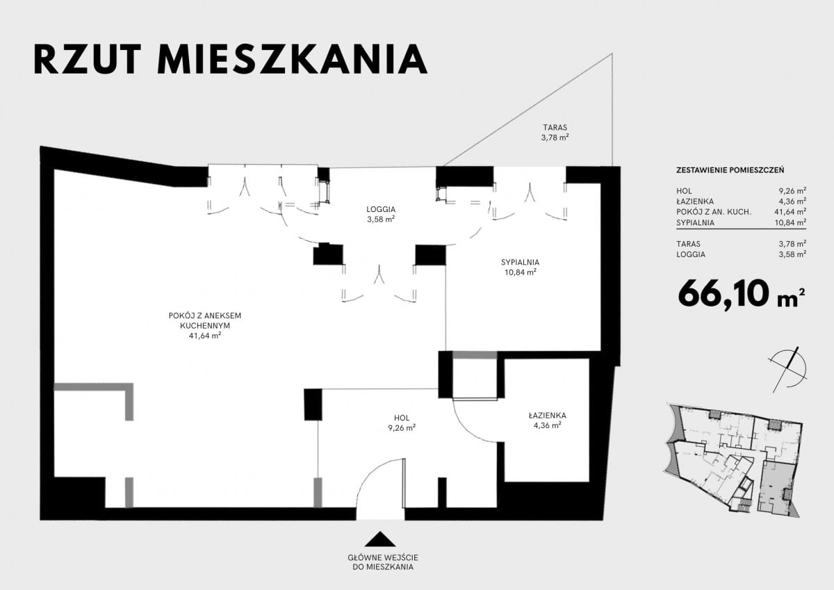 Mieszkanie 2 pokojowe na Sprzedaż