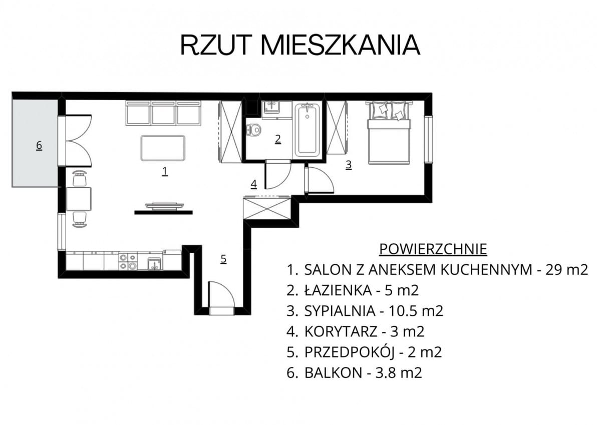 Mieszkanie 2 pokojowe na Sprzedaż