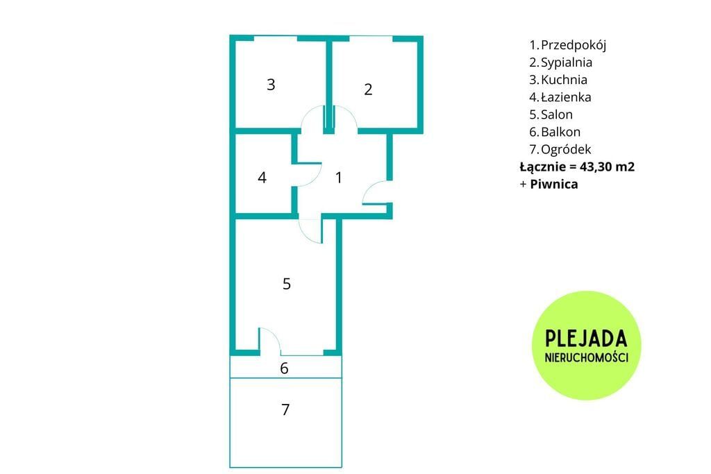 Mieszkanie 2 pokojowe na Sprzedaż