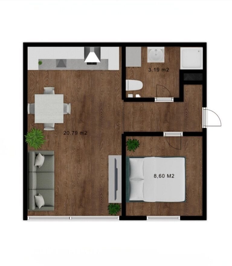 Mieszkanie 2 pokojowe na Sprzedaż