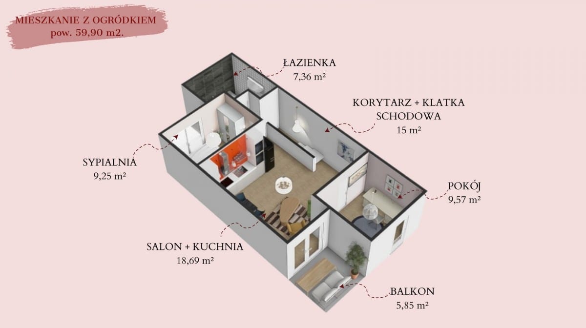 Mieszkanie 3 pokojowe na Sprzedaż