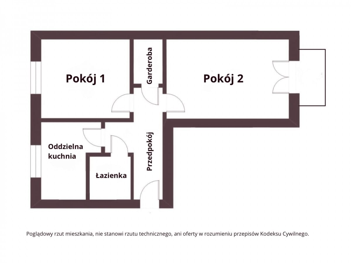 Mieszkanie 2 pokojowe na Wynajem