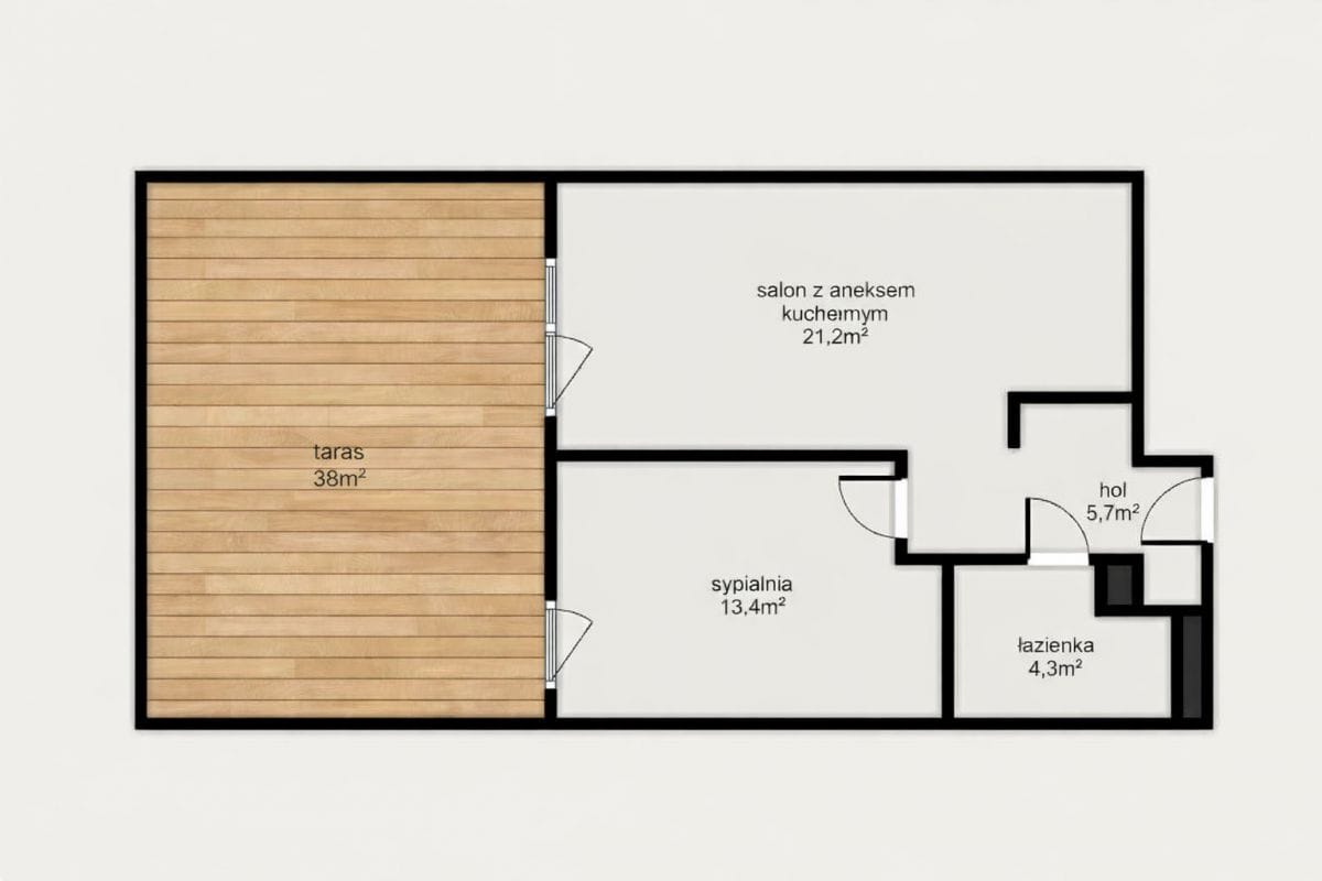 Mieszkanie 2 pokojowe na Sprzedaż