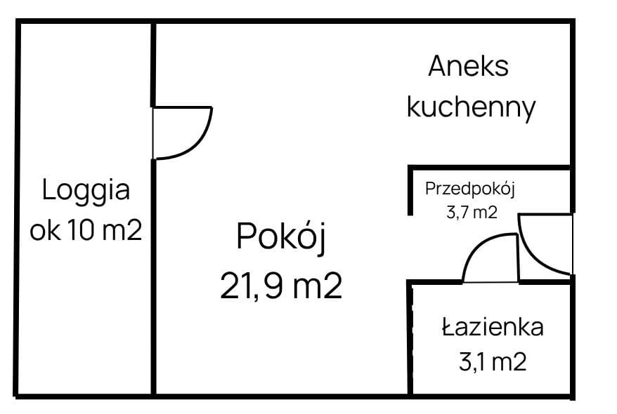 Mieszkanie 1 pokojowe na Sprzedaż