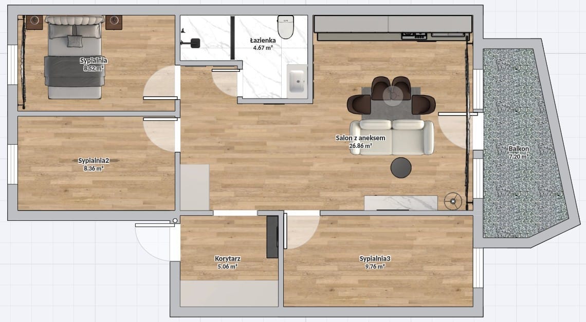 Mieszkanie 4 pokojowe na Sprzedaż