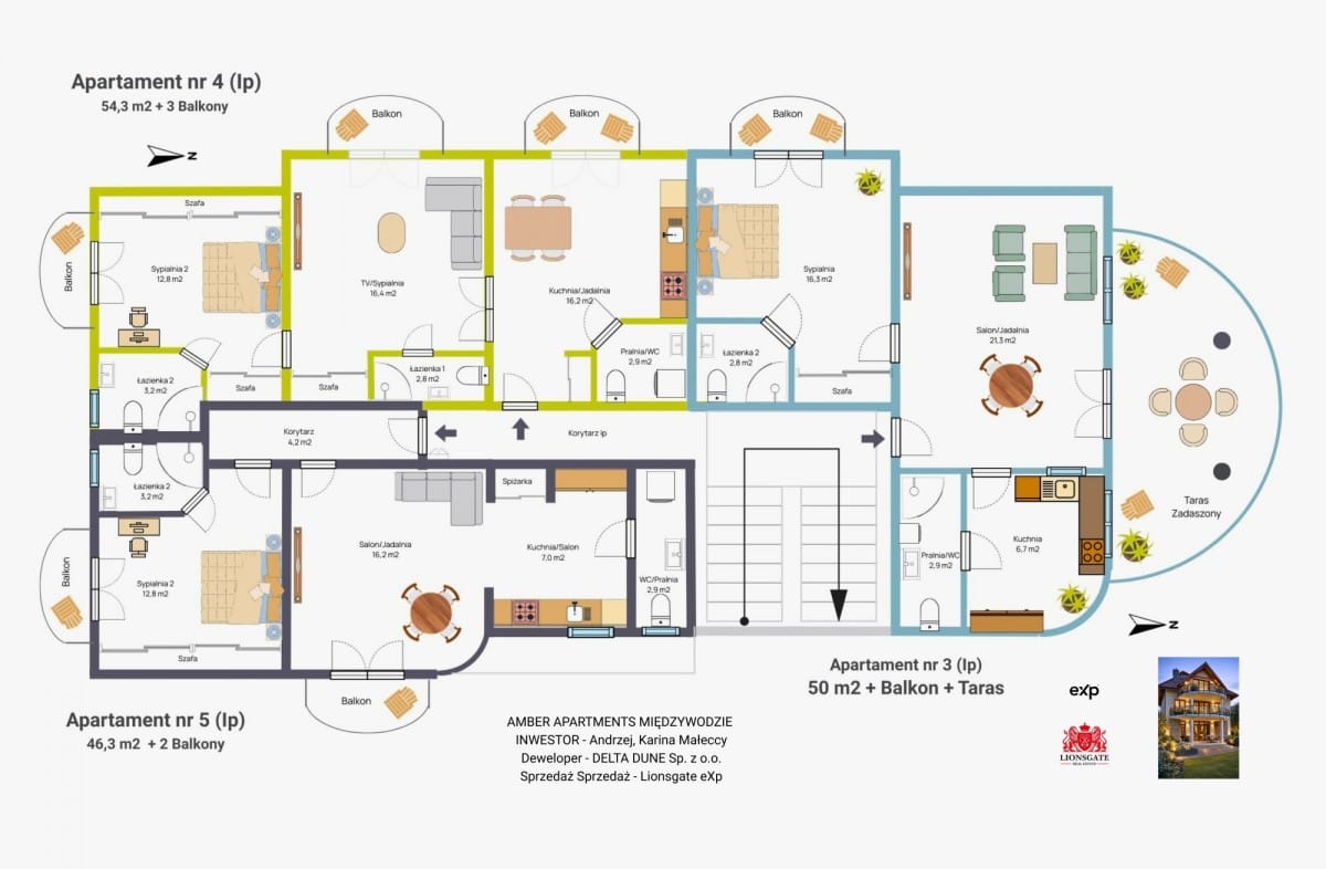 Mieszkanie 3 pokojowe na Sprzedaż