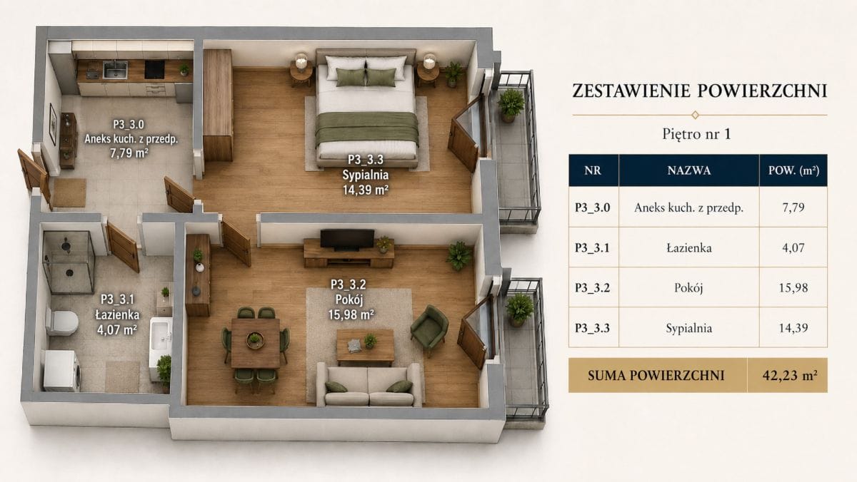 Mieszkanie 2 pokojowe na Sprzedaż