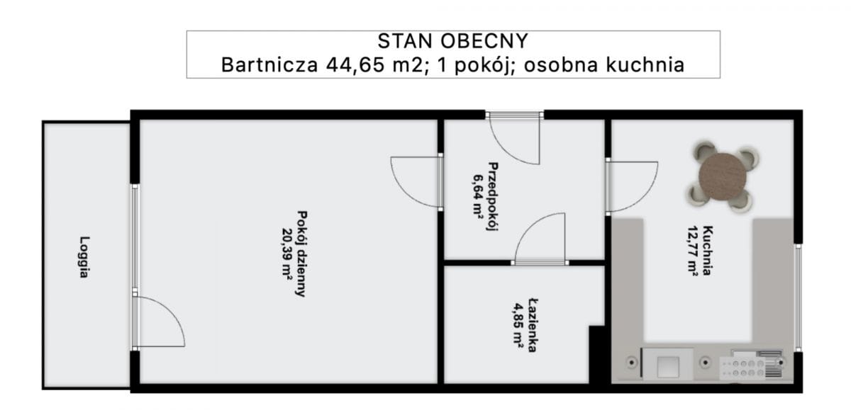 Mieszkanie 1 pokojowe na Sprzedaż