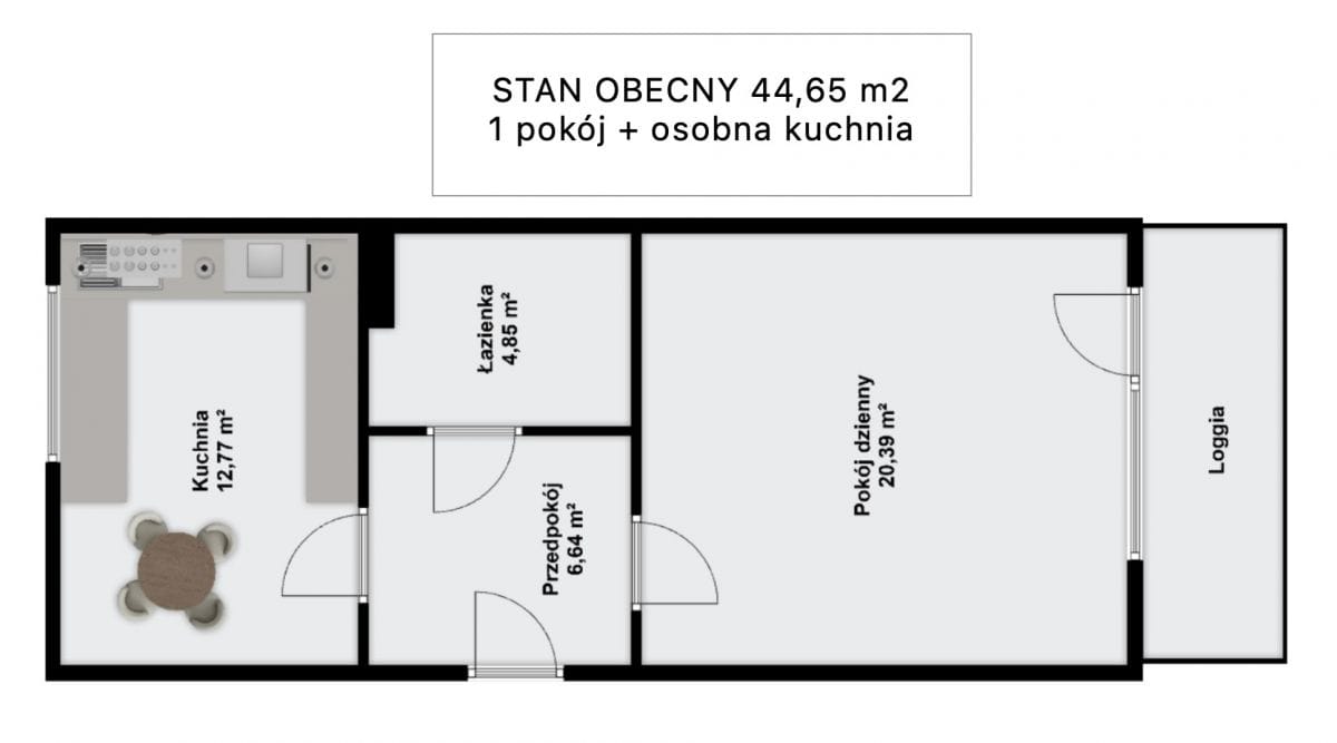Mieszkanie 1 pokojowe na Sprzedaż