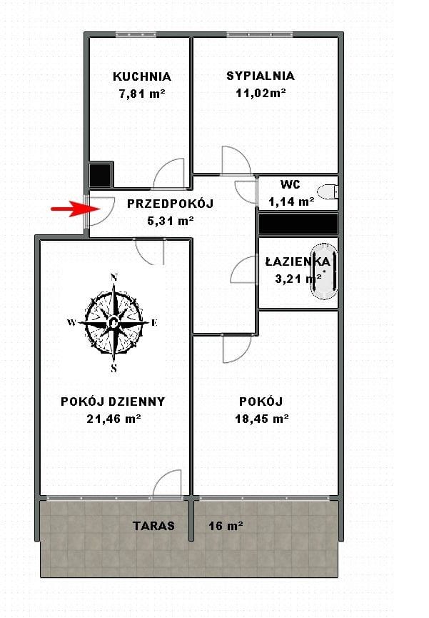 Mieszkanie 3 pokojowe na Sprzedaż