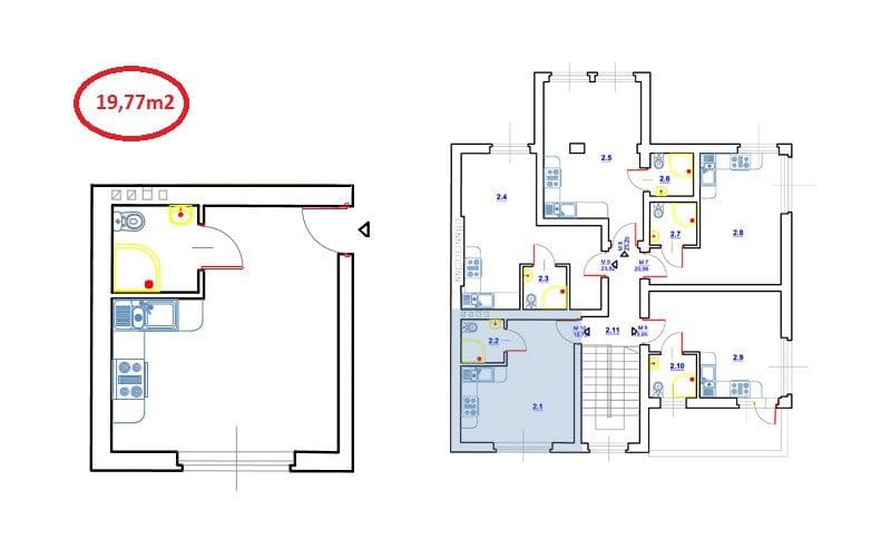 Mieszkanie 1 pokojowe na Sprzedaż